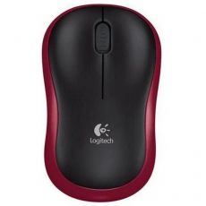 Мышь Logitech M185 оптическая, беспроводная, USB 1.1, черный/красный 910-002237